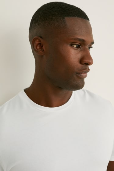 Heren - Set van 2 - T-shirt - Flex - LYCRA® - wit