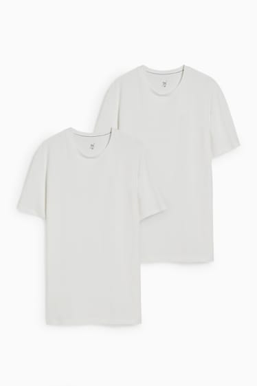 Hommes - Lot de 2 - T-shirts - Flex - LYCRA® - blanc