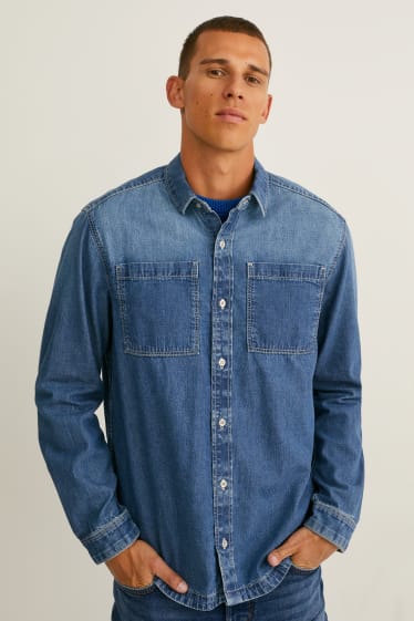 Pánské - Džínová košile - regular fit - džíny - modré