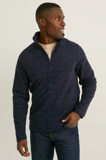 Men - Fleece jacket - dark blue-melange