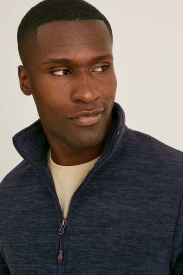 Men - Fleece jacket - dark blue-melange