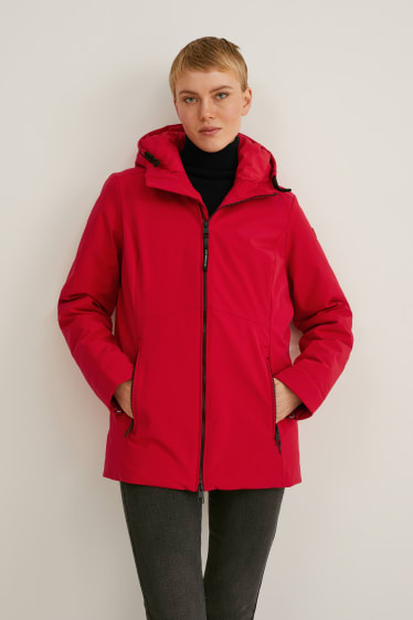 Damen - Regenjacke mit Kapuze - LYCRA® - rot