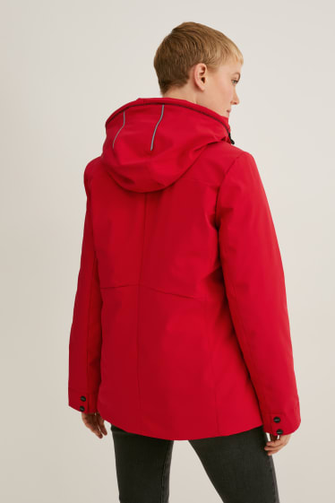 Damen - Regenjacke mit Kapuze - LYCRA® - rot