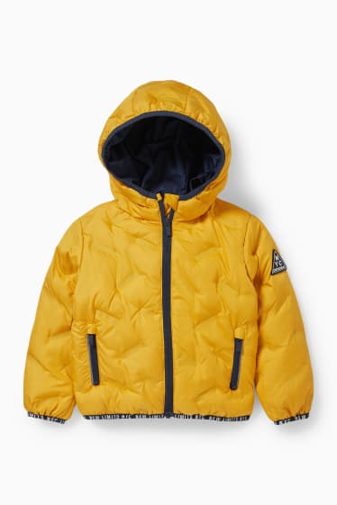 Children - Quilted jacket with hood - yellow