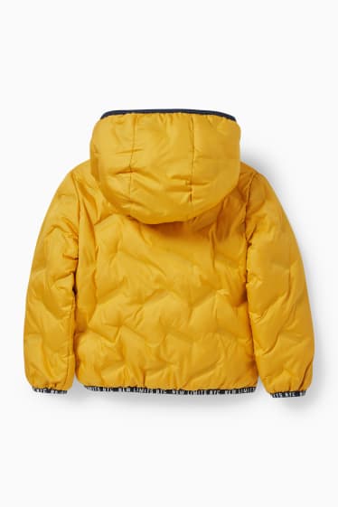 Children - Quilted jacket with hood - yellow