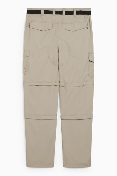 Men - Cargo trousers with belt - regular fit - taupe