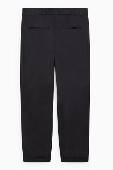 Femmes - Pantalon en toile - high-waist - regular fit - noir