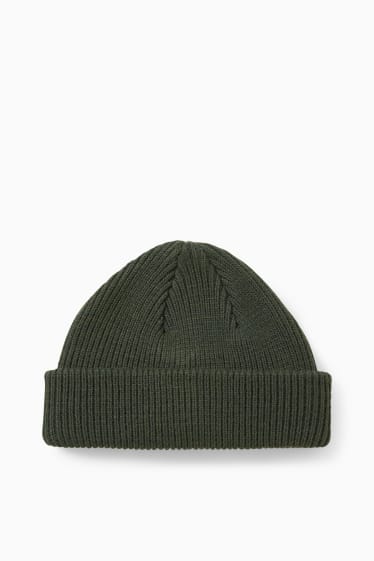Uomo - Berretto in maglia - verde scuro