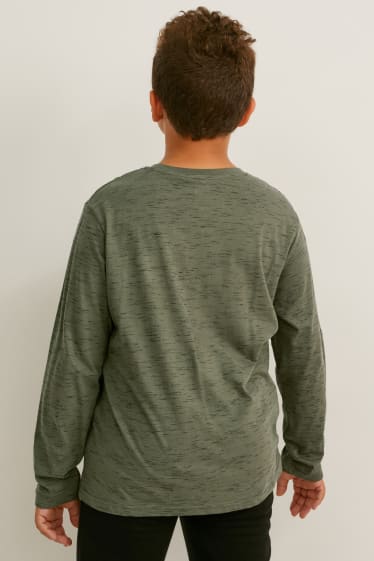 Dzieci - Rozszerzona rozmiarówka - wielopak, 4 szt. - koszulka z długim rękawem - ciemnoniebieski