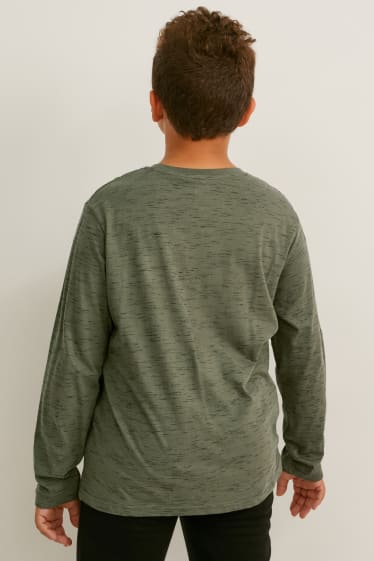 Kinderen - Uitgebreide maten - set van 4 - longsleeve - donkerblauw