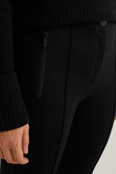 Mujer - Pantalón de punto - slim fit - negro