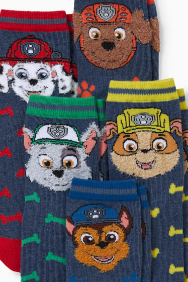 Enfants garçons - Lot de 5 paires - Pat’ Patrouille - chaussettes à motif - bleu clair-chiné