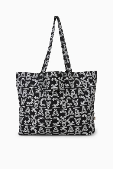 Damen - Shopper - gemustert - schwarz