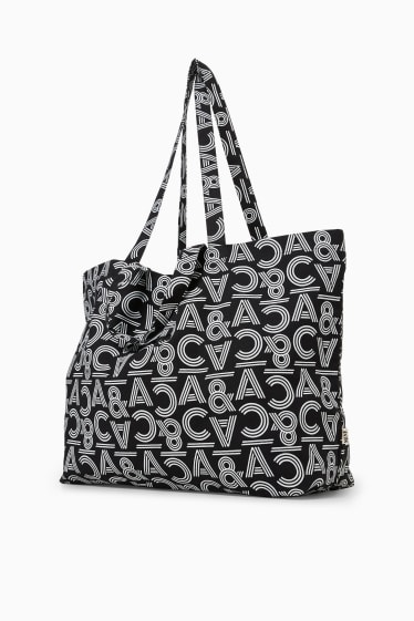 Dames - Shopper - met patroon - zwart