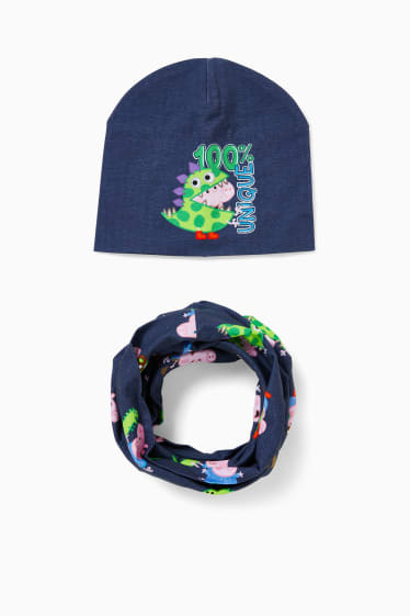 Children - Peppa Pig - set - hat and snood - 2 piece - dark blue-melange