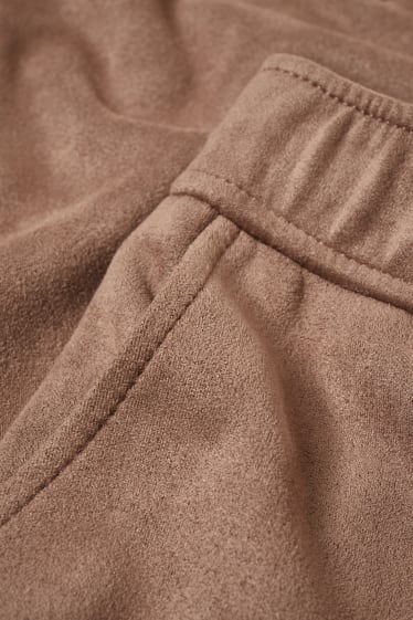 Kobiety - Spódnica - imitacja skóry welurowej - jasnobrązowy