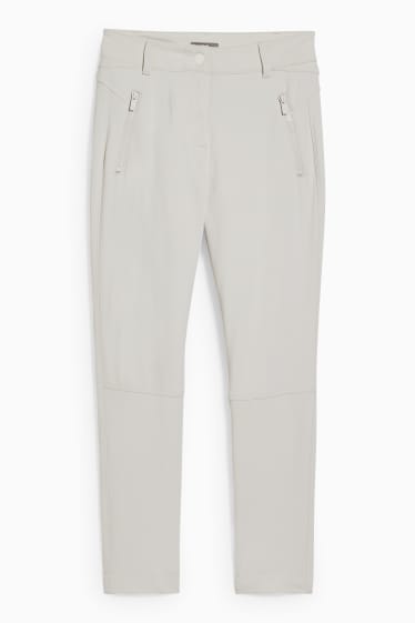 Dona - Pantalons de tela - mid waist - slim fit - blanc trencat