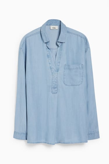 Dames - Spijkerblouse - jeanslichtblauw