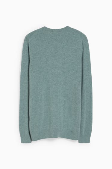 Pánské - Kašmírový svetr - mátově zelená