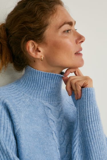 Damen - Pullover - blau-melange