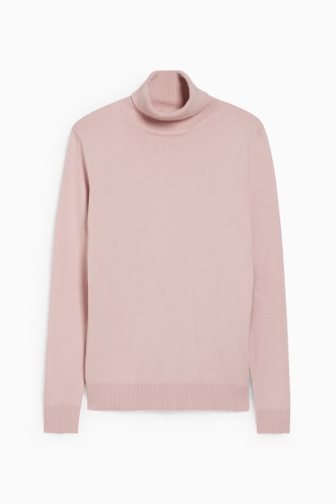 Damen - Rollkragenpullover - rosa