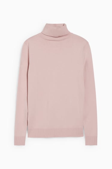 Damen - Rollkragenpullover - rosa