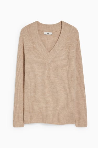 Damen - Pullover - beige-melange