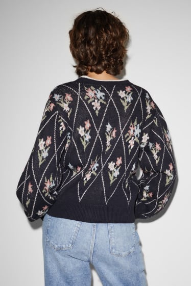 Donna - CLOCKHOUSE - cardigan - a fiori - blu scuro