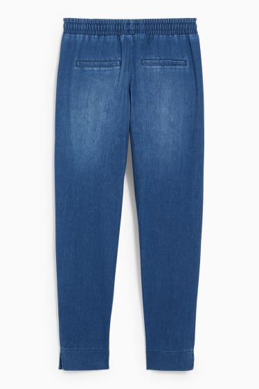 Dames - Spijkerbroek - mid waist - tapered fit - jeansblauw