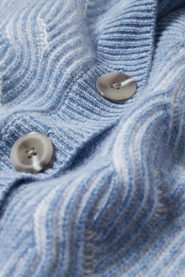 Femmes - Gilet de maille en cachemire - bleu chiné