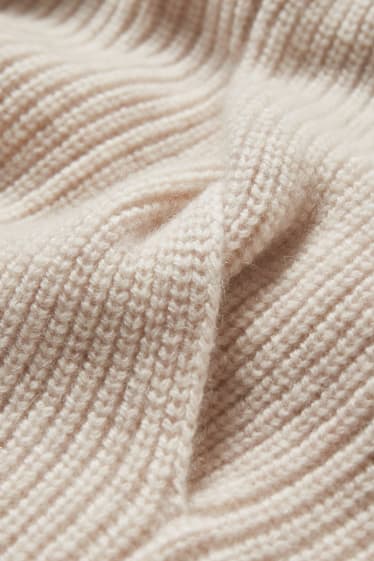 Dámské - Kašmírový svetr - béžová-žíhaná