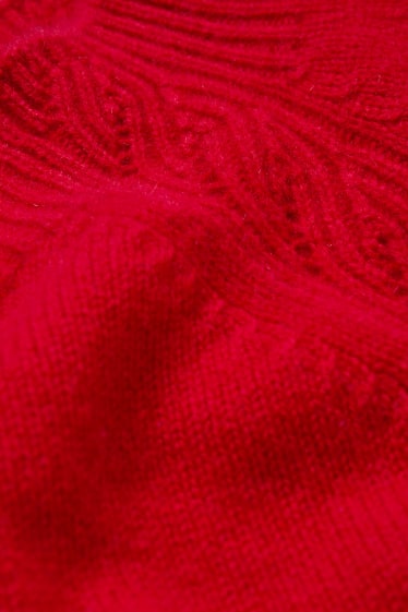 Damen - Kaschmir-Pullover - dunkelrot