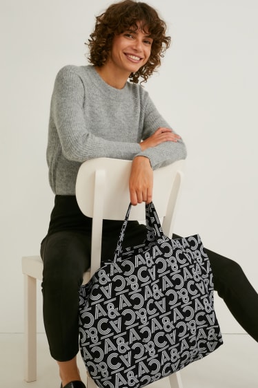 Women - Shopper - patterned - black