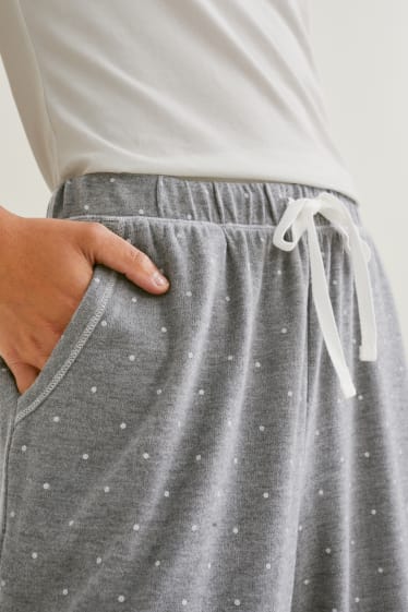 Women - Pyjama bottoms - polka dot - gray-melange