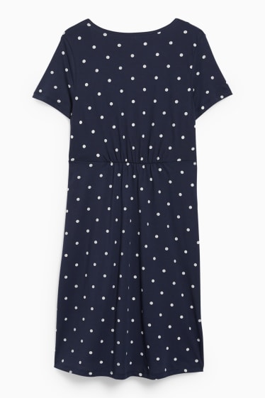 Donna - Camicia da notte per allattamento - a pois - blu scuro