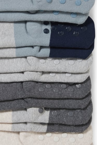 Babies - Multipack of 6 - animals - baby non-slip socks with motif - gray-melange
