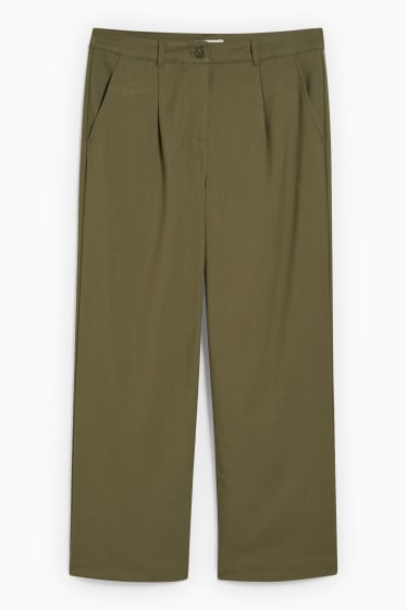 Donna - Pantaloni - vita alta - regular fit - verde scuro