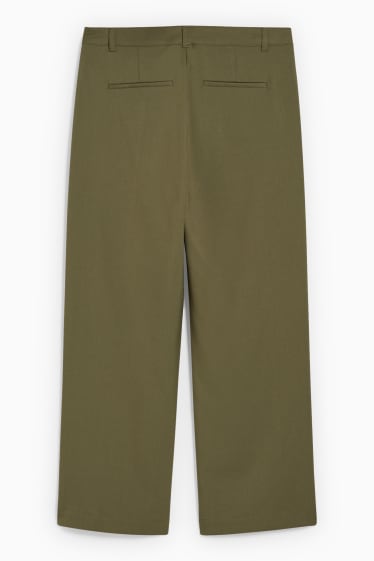 Femei - Pantaloni de stofă - talie înaltă - regular fit - verde închis