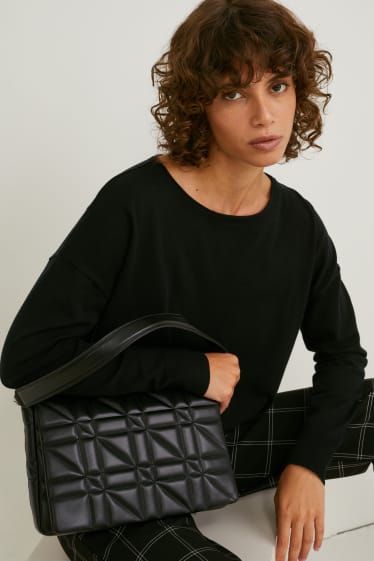 Women - Shoulder bag - faux leather - black