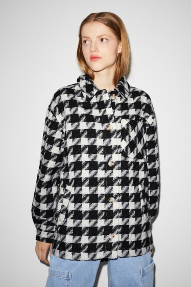 Femmes - Veste-chemise - à carreaux - noir / blanc