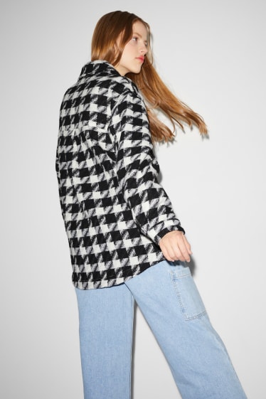 Femmes - Veste-chemise - à carreaux - noir / blanc