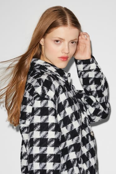 Femmes - Veste-chemise - à carreaux - noir / blanc