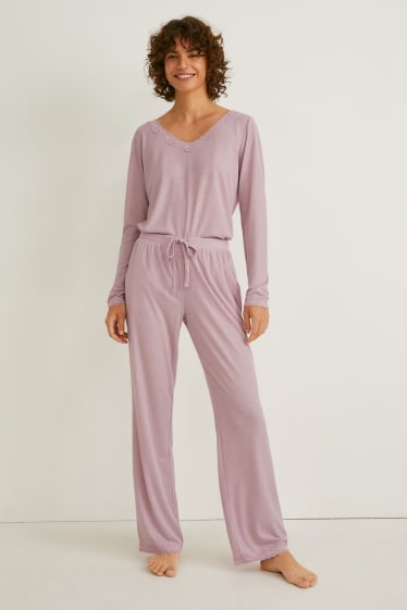 Mujer - Pantalón de pijama - rosa oscuro