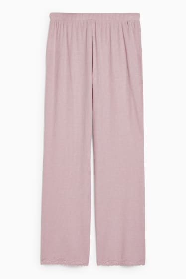 Femei - Pantaloni de pijama - roz închis