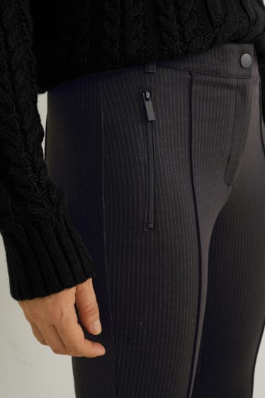 Femmes - Pantalon en jersey - slim fit - noir