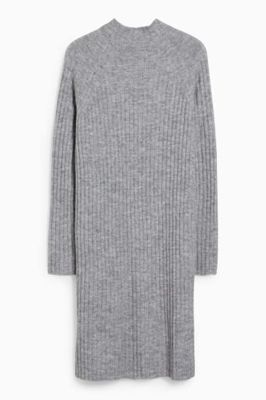 Donna - Vestito in maglia - grigio melange