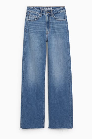 Kobiety - CLOCKHOUSE - loose fit jeans - wysoki stan - dżins-niebieski