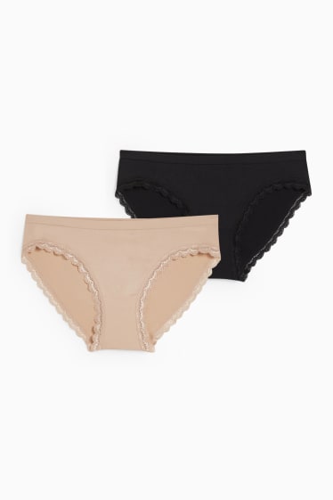 Mujer - Pack de 2 - braguitas premamá - sin costuras - LYCRA® - negro / beis