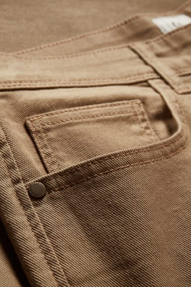 Hommes - Pantalon de toile - coupe droite - LYCRA® - marron clair