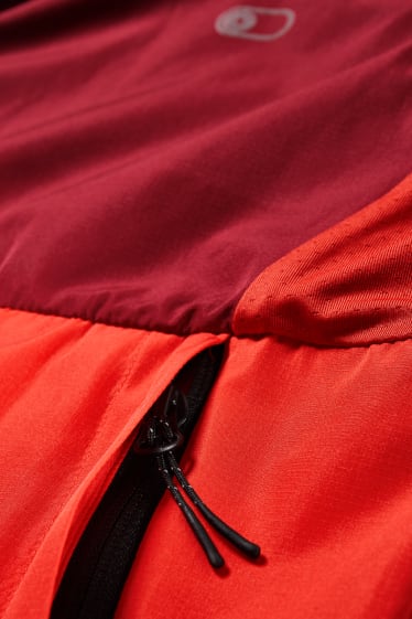 Pánské - Funkční bunda s kapucí - running - oranžová/červená